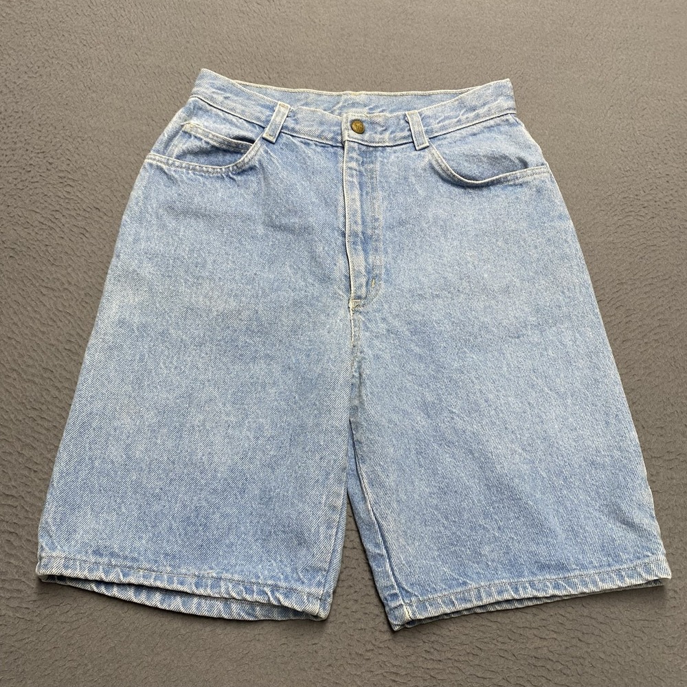 French Navy Shorts Womens 8 Blue Denim Bermuda 100% Cotton 9 In USA Stonewash